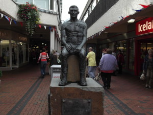 Howard Winstone's statue in Merthyr Tydfil