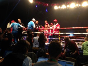 Sergey Kovalev celebrates victory over Nathan Cleverly